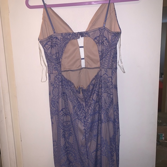 Lilac purple lace long dress - Picture 2 of 2